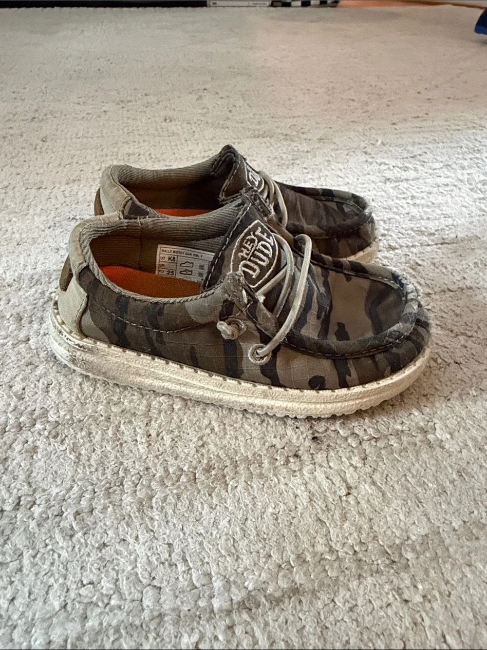 Hey Dude Kids Camo Casual Slip-On Shoes - Olive Green Camo